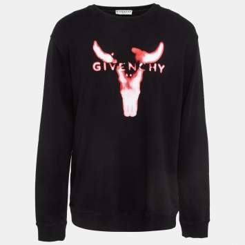 Pre Owned Givenchy Black Printed Cotton Kit Sweatshirt XL