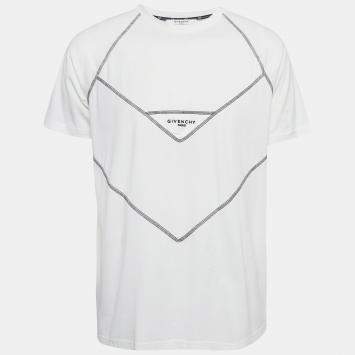 Pre Owned Givenchy White Contrast Stitch Jersey T-Shirt S