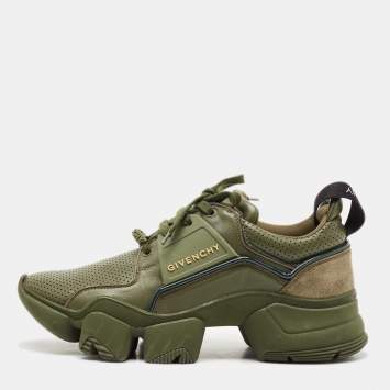 Givenchy Green Leather Jaw Low Top Sneakers Size 41