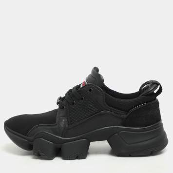 Givenchy Black Leather and Mesh Jaw Low Top Sneakers Size 44