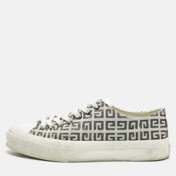 Pre Owned Givenchy White Canvas City Low Top Sneakers Size 42