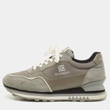 Pre Owned Givenchy Trainer Size 43 Grey Nylon and Suede Lace Up Sneakers