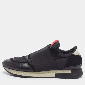 Pre Owned Givenchy Black Suede and Leather Slip On Sneakers 