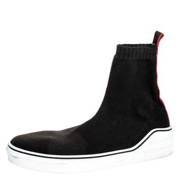 Pre Owned Givenchy Black Knitted Fabric George V Mid Sock Sneakers Size 45