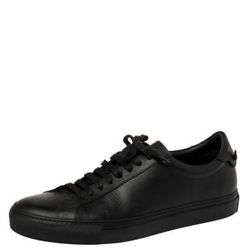 Pre Owned Givenchy Black Leather Urban Street Knots Sneakers Size 44 