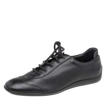Pre Owned Givenchy Black Leather Low Top Sneakers Size 41.5