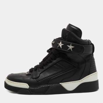 Pre Owned Givenchy Black Leather Tyson High Top Sneakers Size 43