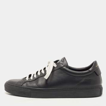 Pre Owned Givenchy Black Leather Low Top Sneakers Size 43.5