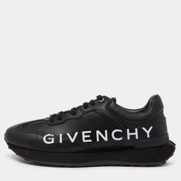 Pre Owned Givenchy Black Leather Lace Up  Sneakers Size 45