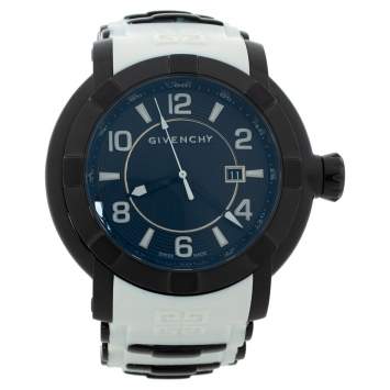 Pre Owned Givenchy Black PVD Coated Stainless Steel Silicon Rubber GV.5254J Men's Wristwatch 48 mm