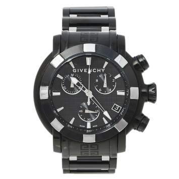 Pre Owned Givenchy Black PVD Coated Stainless Steel Chrono GV.5220J Men's Wristwatch 48 mm
