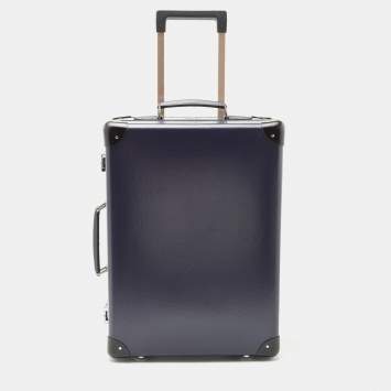 Pre Owned Globe-Trotter Navy Blue Fibreboard 2 Wheels Carry-On Suitcase 50