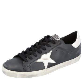 Pre Owned Golden Goose Black Superstar Leather Sneakers Size 41