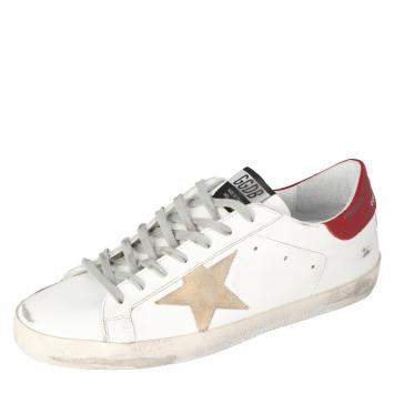 مملوكة مسبقًا Golden Goose White/Red Superstar Classic Sneakers Size EU 43