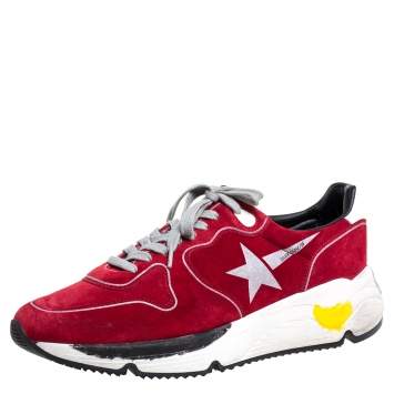 Pre Owned Golden Goose Red Suede Running Sneakers Size 41