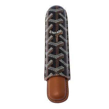 Pre Owned Goyard Brown Goyardine Coated Cigarrete Churchill Case