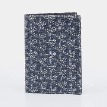 Pre Owned Goyard Grey Goyardine Coated Canvas Grenelle Passport Holder