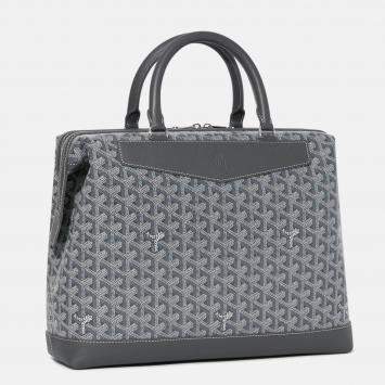 Goyard Grey Leather and Signature Canvas Cisaplin Document Case