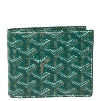 Pre Owned Goyard Green Goyardine Coated Canvas Bifold Wallet