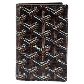 Pre Owned Goyard Black Goyardine Coated Canvas And Leather St. Marc Bifold Card Holder