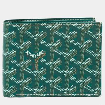 Pre Owned Goyard Green Goyardine Coated Canvas Victoire Wallet