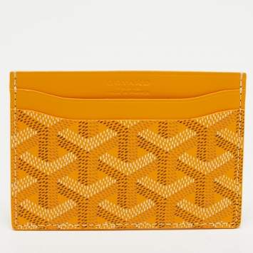 Pre Owned Goyard Yellow Goyardine Coated Canvas and Leather Saint Sulpice Card Holder