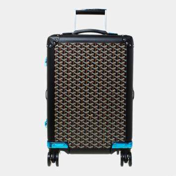Goyard Black Goyardine Canvas and Leather Bourget PM Trolley
