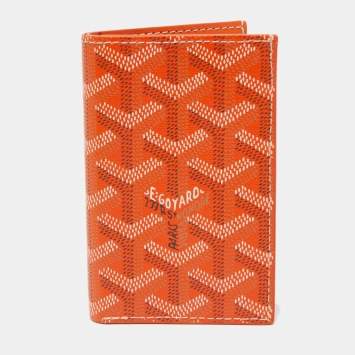 Goyard Orange Goyardine Coated Canvas Saint Pierre Card Holder