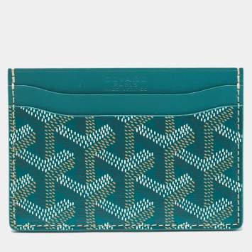 Goyard Green Goyardine Coated Canvas and Leather Saint Sulpice Card Holder
