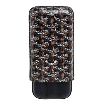 Pre Owned Goyard Black Goyardine Coated Canvas and Leather Churchill 3 Cigar Case