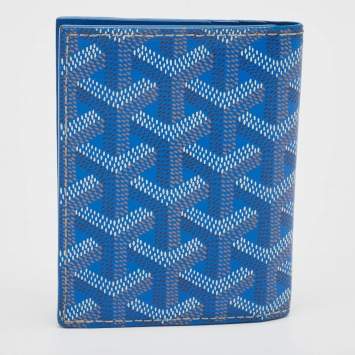 Goyard Blue Goyardine Coated Canvas Saint Marc Card Holder