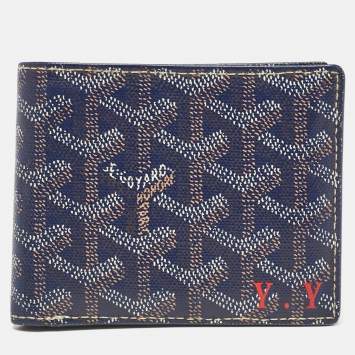 Goyard Blue Goyardine Coated Canvas Victoire Bifold Wallet