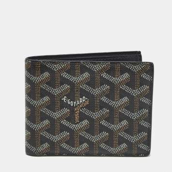 Pre Owned Goyard Black Goyardine Coated Canvas Victoire Bifold Wallet