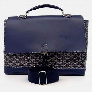 Pre Owned Goyard Navy Blue Leather Citadine PM & Strap