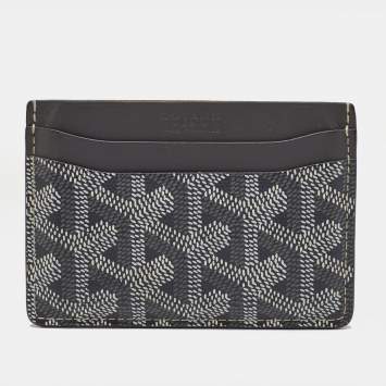 Pre Owned حافظة بطاقات غويارد سانت سولبيس كانفاس مقوى نقوش غوياردين رمادية