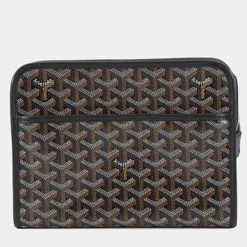 Pre Owned Goyard Juvans Black Pvc Leather Size Mm