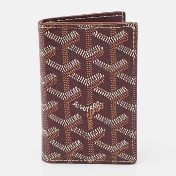 Pre Owned محفظة بطاقات جويارد سان بيير كانفاس جوياردين مقوى بني ثنائية الطي