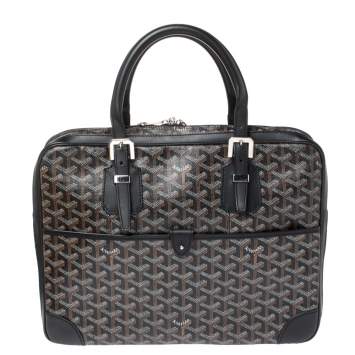 Goyard Black Goyardine Canvas and Leather Ambassade PM Briefcase