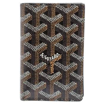 Pre Owned Goyard Black Goyardine Coated Canvas Saint Pierre Bifold Card Holder