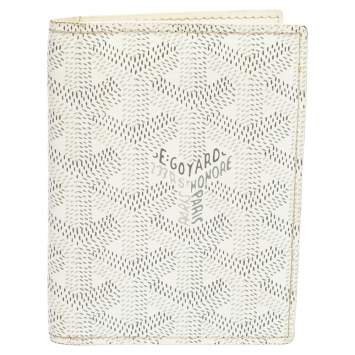 Pre Owned Goyard White Goyardine Coated Canvas Saint Marc Bifold Card Holder