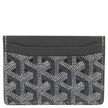 Pre Owned Goyard Grey Goyardine Coated Canvas Saint Sulpice Card Holder