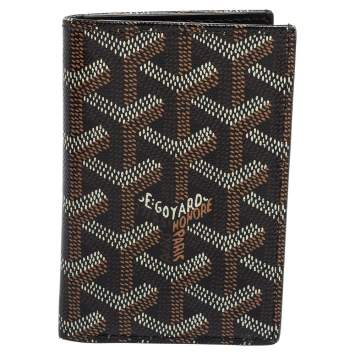 Pre Owned Goyard Black Goyardine Coated Canvas Saint Pierre Bifold Card Holder