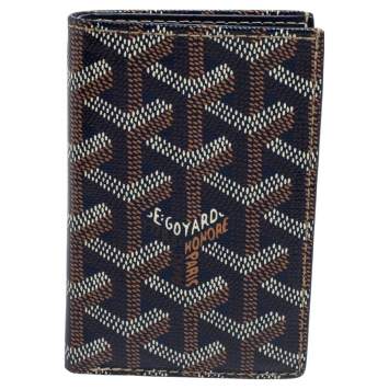 Goyard Navy Blue Goyardine Coated Canvas Bifold Card Holder