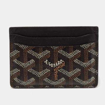 Goyard Black Goyardine Coated Canvas and Leather Saint Sulpice Card Holder