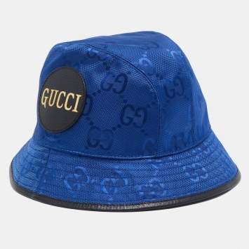 Pre Owned Gucci Blue Canvas Off The Grid GG Supreme Bucket Hat S