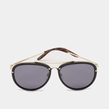Gucci Black/Gold GG0662S Aviator Sunglasses