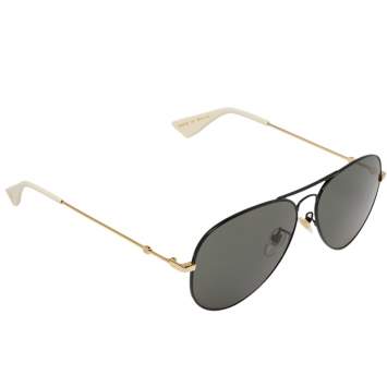 Pre Owned Gucci Gold/Black GG0515S Bee Aviator Sunglasses