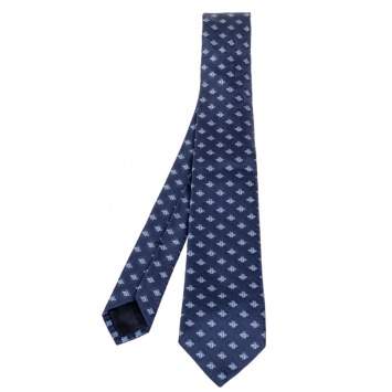 Pre Owned Gucci Navy Blue Superbee Skinny Silk Tie