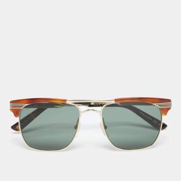 Pre Owned Gucci Brown Havana GG0287S Gradient Aviator Sunglasses