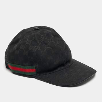 Pre Owned Gucci Black GG Canvas Baseball Cap L